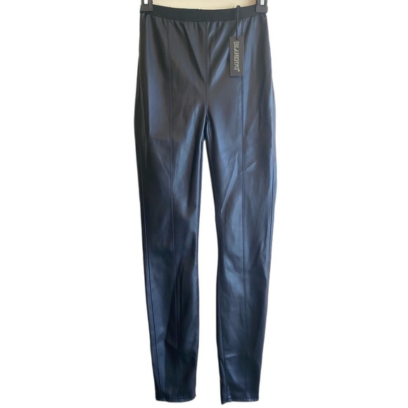BLANK NYC Night Walks Faux Leather Pull On Black Leggings Size 24 NWT - Picture 3 of 10